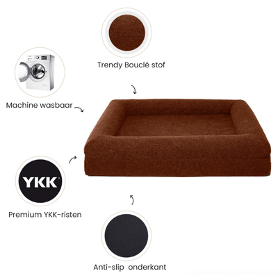 Orthopedic Dog Cushion - Bouclé Choco Brown