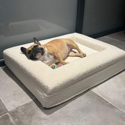 Orthopedic Dog Cushion - White Bouclé
