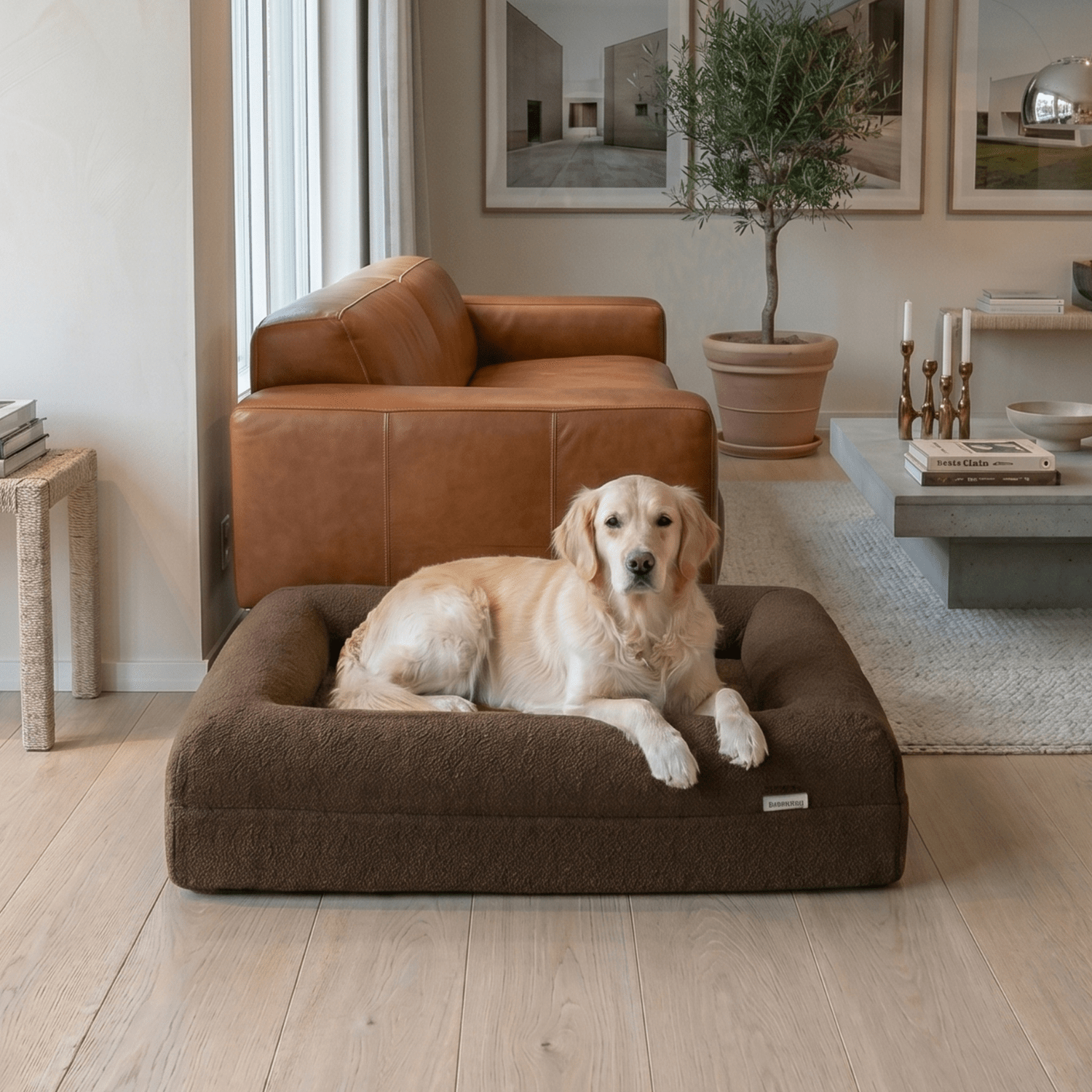 Orthopedisch hondenkussen - Bouclé Choco Bruin - Dreamydog - Hondenkussen